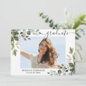 Foto Eucalyptus Greenery Graduy Party Kaart (Staand voorkant)