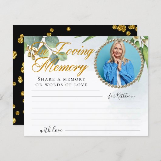 Foto Eucalyptus Share a Memory Funeral Kaart (Voorkant / Achterkant)