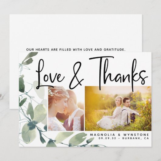 Foto Eucalyptus Weddenschap bedankt creditcard (Voorkant / Achterkant)