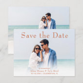 Foto Fade Save the Date Announcement Flat Kaart (Voorkant / Achterkant)