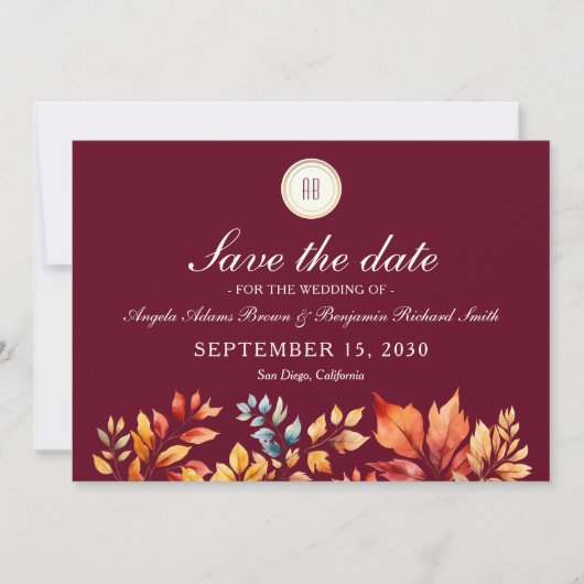 Foto Fall Wedding Save The Date (Voorkant)