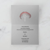 Foto Familie Bomen Roze Fractal Tree Grijs Kaart (Binnen)