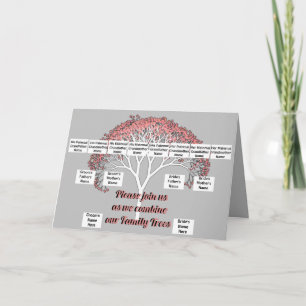 Foto Familie Bomen Roze Fractal Tree Grijs Kaart