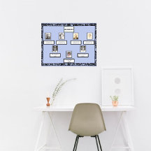 Foto Family Tree  wervelrand op blauw