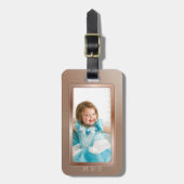 Foto Faux Roos Goud Monogrammed Bagagelabel (Voorkant verticaal)