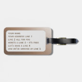 Foto Faux Roos Goud Monogrammed Bagagelabel (Achterkant horizontaal)