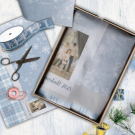 Foto Feliz Navidad Elegante Azul  Tissuepapier