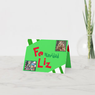 Foto Feliz Navidad Spanish Xmas Lettering Feestdagen Kaart