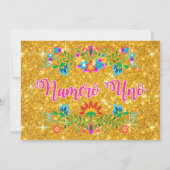 FOTO - Fiesta 1e Verjaardag Glitter uitnodiging (Achterkant)