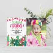 Foto Fiesta 1e Verjaardag uitnodiging (Staand voorkant)