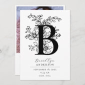 Foto: flessenmonogram letter B geboorte Aankondiging (Voorkant / Achterkant)