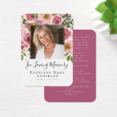 Foto Floral Funeral Memorial Prayer Kaart (Bureau)