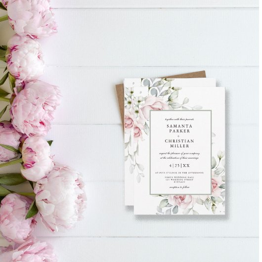 Foto Floral | Uitnodiging tot Waterverf bruiloft