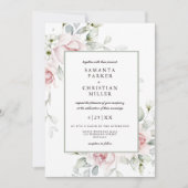 Foto Floral | Uitnodiging tot Waterverf bruiloft (Voorkant)