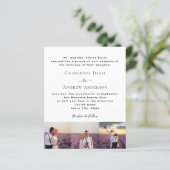 Foto formele QR RSVP budget bruiloft uitnodiging (Staand voorkant)