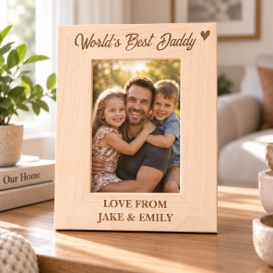 Foto Frame 'Beste Papa Ter Wereld' Gegraveerde Lijstjes