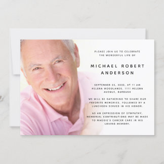 Foto Funeral Celebration of Life Invitation Kaart