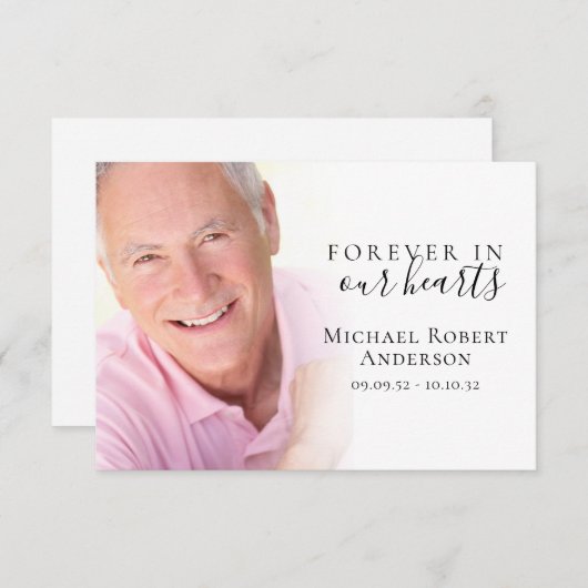 Foto Funeral Dankuwel Notitiekaartje (Voorkant / Achterkant)