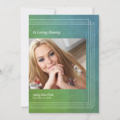 Foto: Funeral Invitation Green Faux Metallic Kaart (Voorkant)