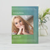 Foto: Funeral Invitation Green Faux Metallic Kaart (Staand voorkant)
