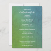 Foto: Funeral Invitation Green Faux Metallic Kaart (Achterkant)
