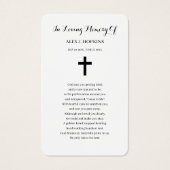 Foto Funeral Memorial Prayer-kaarten Visitekaartje (Achterkant)