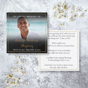 Foto Funeral Memorial Prayer Poem Kaarten Vierkante Visitekaartje