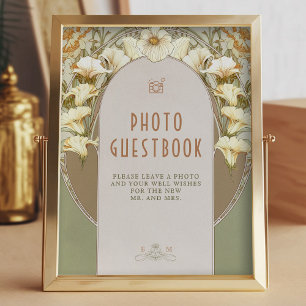 Foto-gastenboek bord vintage art nouveau door Much Poster