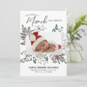 Foto Geboorte Aankondiging Kerst Baby shower (Staand voorkant)