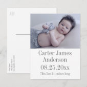 Foto geboorteaankondiging aankondigingskaart (Voorkant / Achterkant)