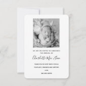 Foto geboorteaankondiging bedankkaart (Achterkant)