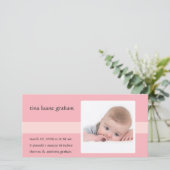 Foto geboorteaankondiging (meisje) aankondiging (Staand voorkant)