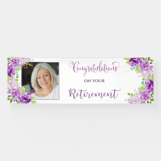 Foto Gefeliciteerd met je pensionering Spandoek (Horizontaal)