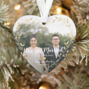 Foto gehuwd tijdens pandemisch huwelijk ornament