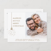 Foto gehuwde kerst met Merry Feestdagenkaart (Voorkant / Achterkant)