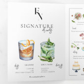 Foto & geïllustreerd menu Cocktails Tafelnummer (Binnenzijde eerst)
