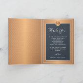 Foto gepersonaliseerd elegant marvy Gold bruiloft Bedankkaart (Binnen)