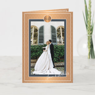 Foto gepersonaliseerd elegant marvy Gold bruiloft Bedankkaart