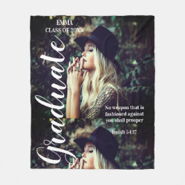 Foto Gepersonaliseerde tekst Afstuderen Bijbelteks Fleece Deken