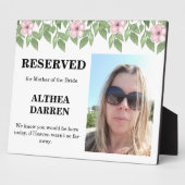 Foto gereserveerd voor de Moeder bruiloft teken Fotoplaat (Zijkant)