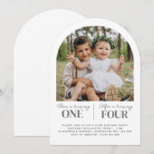 Foto Gezamenlijke Eerste Verjaardagsuitnodiging Ar Kaart (Voorkant / Achterkant)