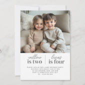 Foto gezamenlijke eerste verjaardagsuitnodiging te kaart (Voorkant)