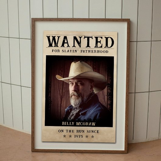  foto Gezocht Poster Grappige Vaderdag