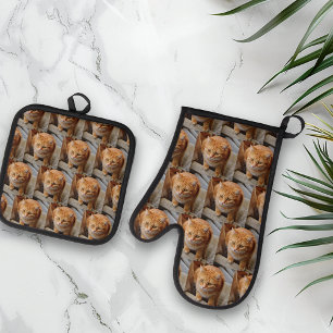 Foto Gift Pet Dog Cat Family Tiled Ovenwant & Pannenlap Set