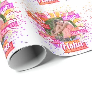 Foto Gift Wrap voor Girl's Birthday Cakes HAMbyWG Cadeaupapier