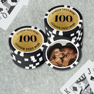 Foto Gold 100 Genummerd Poker Chips