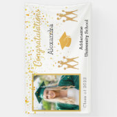 Foto Gold en white Cheerlead Afstuderen Spandoek (Verticaal)