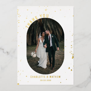 Foto Gold Foil Splatter Hartelijk dank Folie Feestdagenkaart