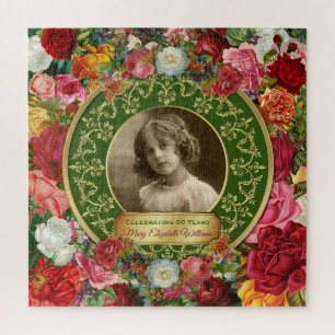 Foto Gold Goraalse Rozen herdenken Dark Green Legpuzzel