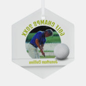Foto Golf Player | Golf Champs 20XX Glas Ornament (Achterkant)